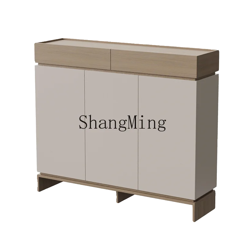 

LXY solid wood home entrance porch cabinet living room home storage shoe rack balcony multi-layer storage locker