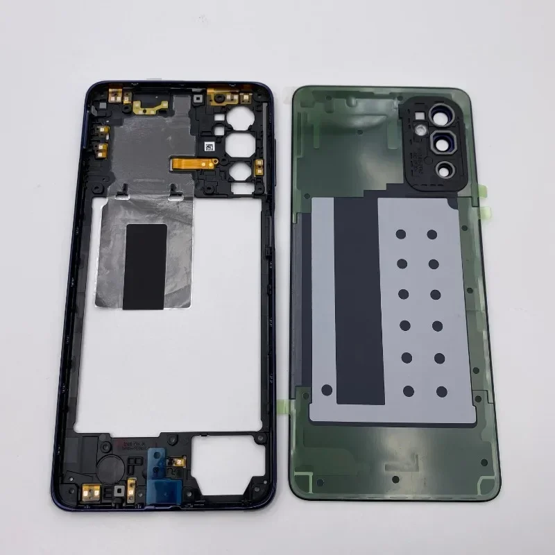 Full Housing Case Middle Frame +Battery Back Cover Rear Door with Camera Lens Repair Parts for Samsung Galaxy M52 5G M526