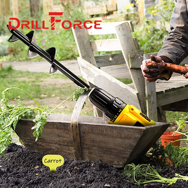 Drillforce สวนเกลียวเจาะบิต8X30ซม.ดอกไม้หลอดไฟ Hex Shaft Auger Yard ผ้าปูที่นอนปลูกโพสต์หลุมขุดเครื่องมือ