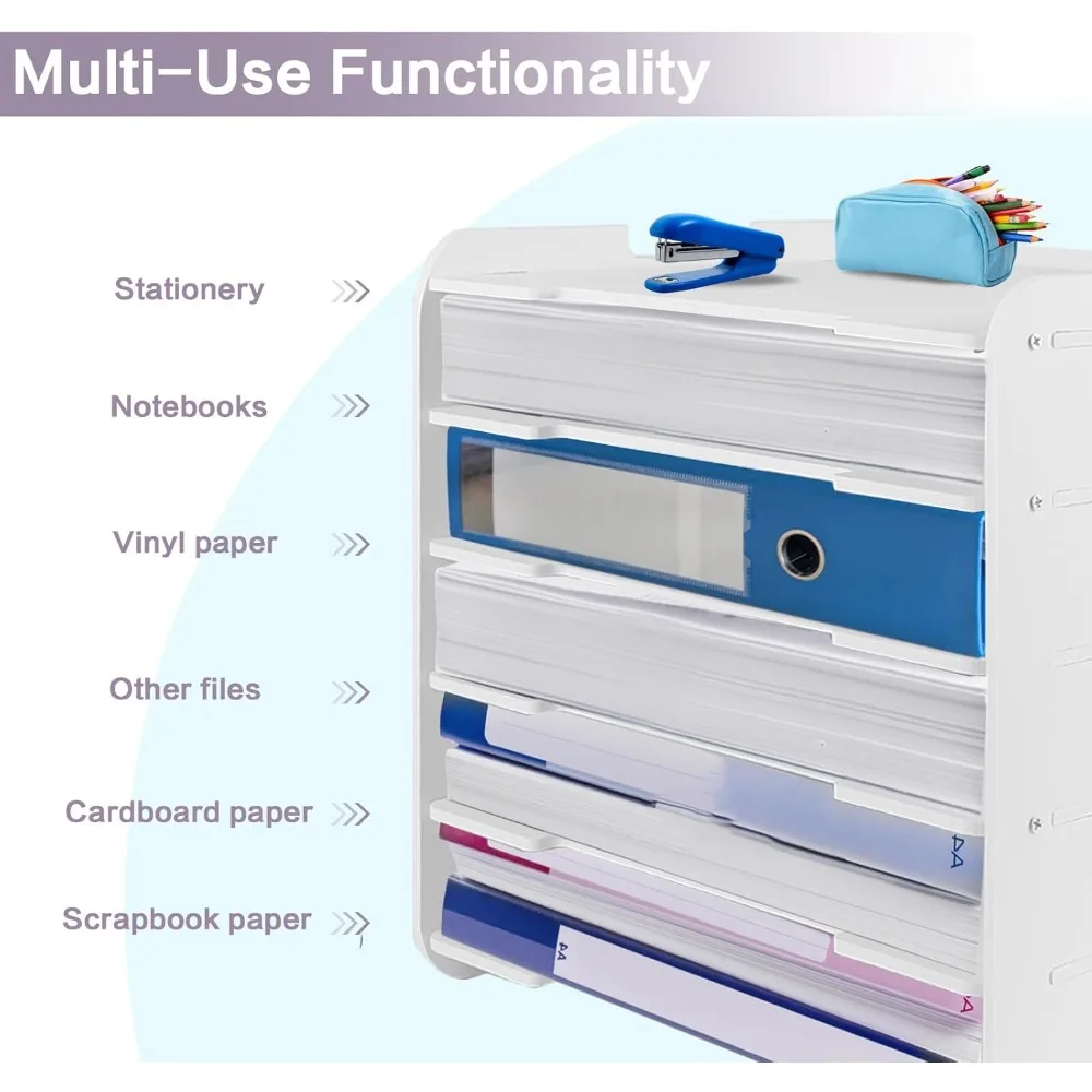 12x12 Paper Storage Organizer - White 6-layer file scrapbook paper storage Organizer offices, classrooms and homes