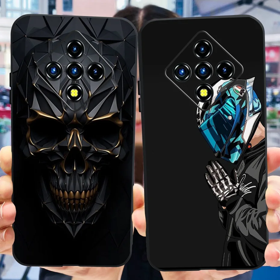 حافظة سيليكون سوداء لـ infinix zero 8 8i x687 x687b ، الموضة ، التنين ، المعدن ، المطلي ، الناعم ، حافظة لـ infinix zero8 zero8i