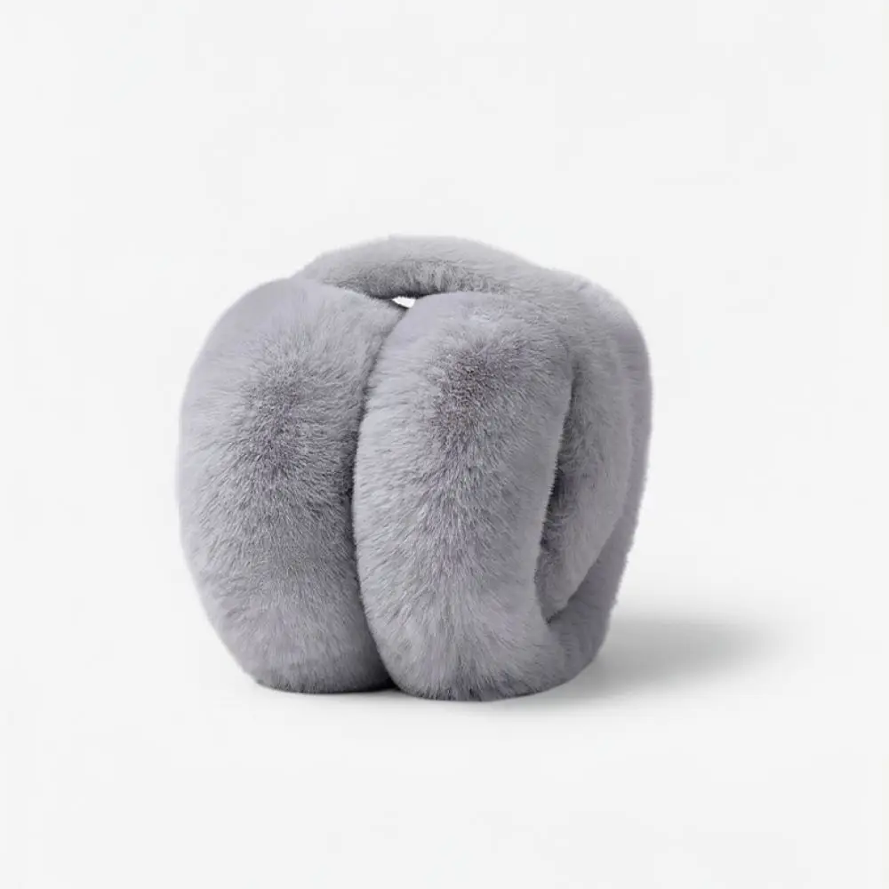 Fluffy Winter Earmuffs Foldable Ear Warmers Plush Ear Muffs For Women Girls Soft Comfortable Outdoor Cold Resistant Accessory