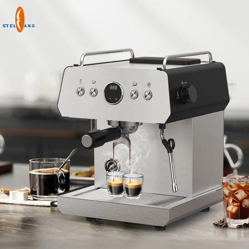 Electric Stainless Steel Kitchen Appliance 15 Bar Semi Automatic Professional Espresso Coffee Maker Milk Frother For Hotel