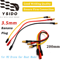 Brushless Motor/ESC 3.5mm Gold Bullet Banana Connectors Extension Cable 20CM 18AWG Silicone Wire for RC Drone Car Boat Ship Part