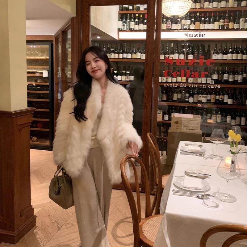 YOLANFAIRY vraie fourrure entière dame femme hiver chaleur haut de gamme jeunes femmes style moyen à manches longues naturel fourrure de renard veste 2025