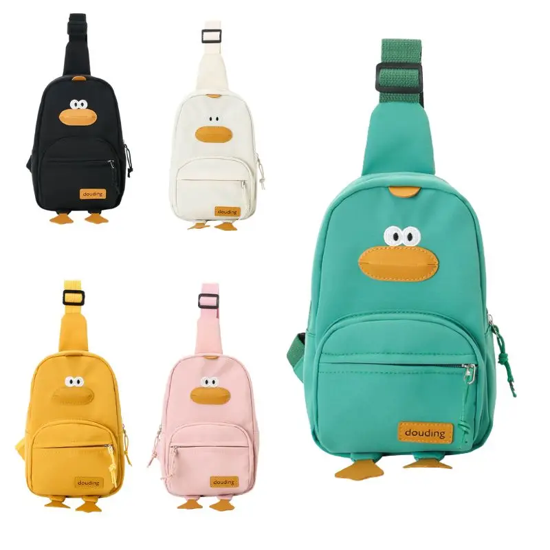 Sac à main Kawaii Duck pour enfants, sac banane initié, sac à dos portefeuille poitrine, sacoche en toile, sac messager pour enfants, garçons et filles