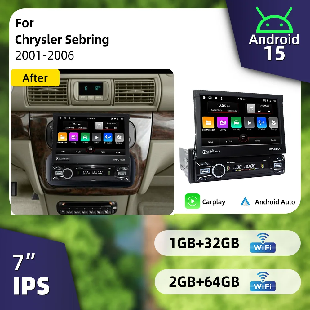 1Din Telescopic Car Stereo 7
