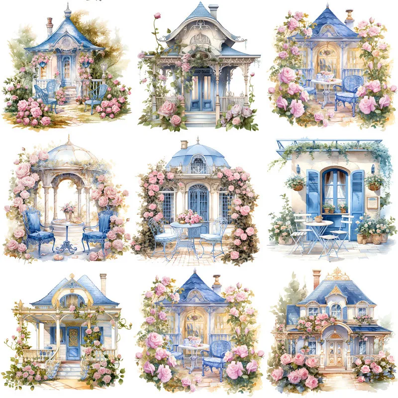 12Pcs/Pack Garden House Sticker DIY Craft Scrapbooking Album Junk Journal Decorative Stickers