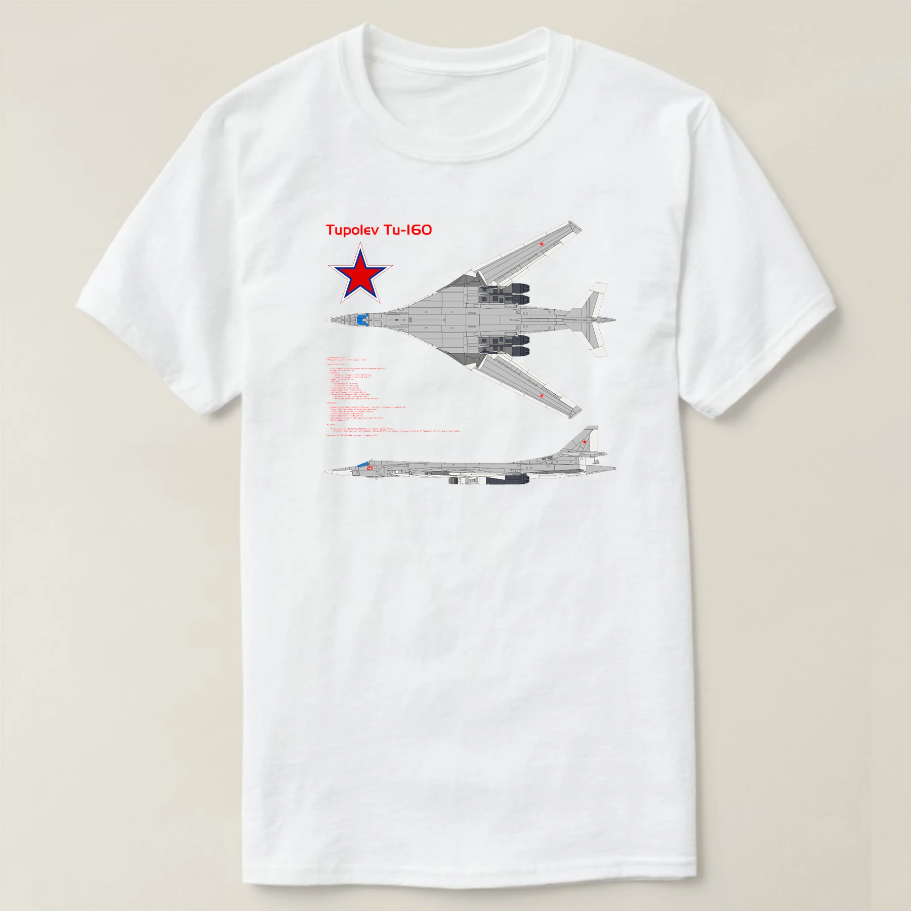 Russian Tupolev Tu-160 White Swan Strategic Bomber T Shirt. Short Sleeve 100% Cotton Casual T-shirts Loose Top Size S-3XL