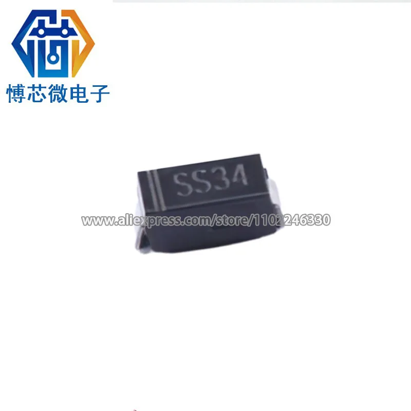 50 pces ss34 schottky diodo sma