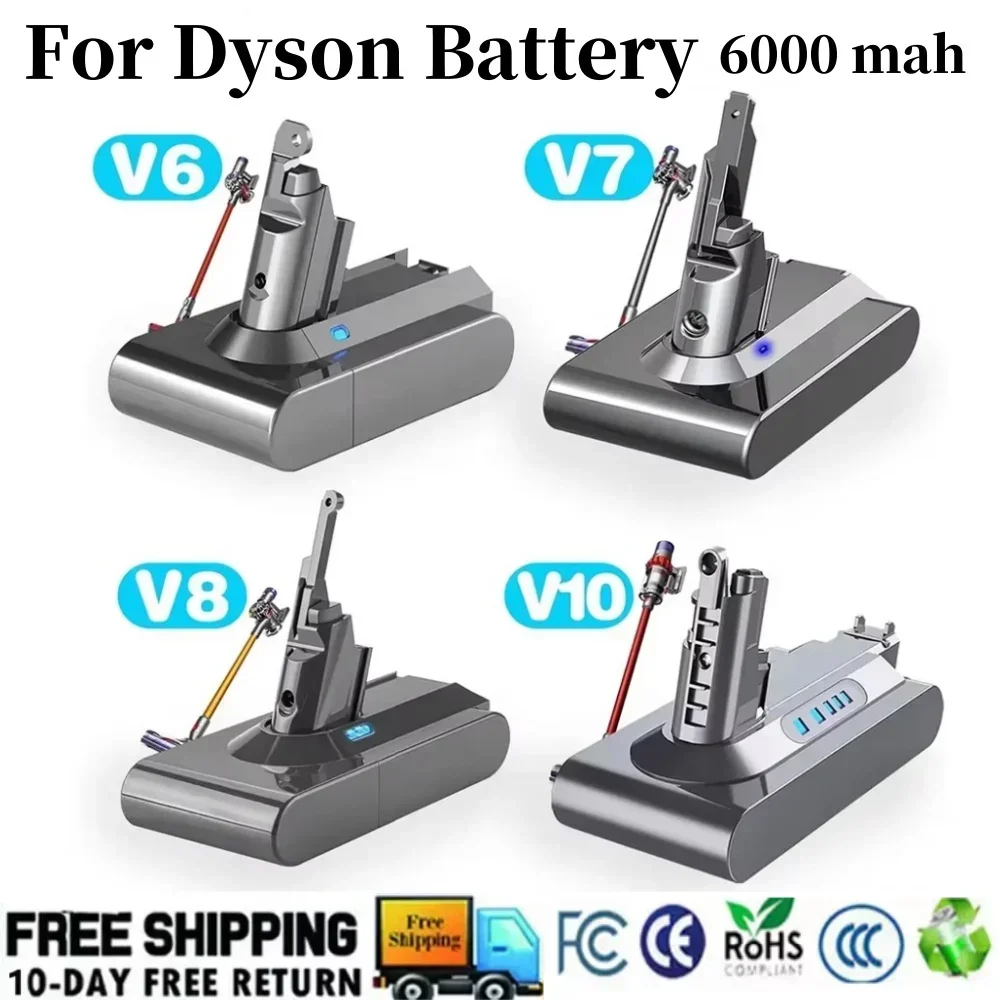 

Vacuum Cleaner rechargeable Battery for Dyson V6 V7 V8 V10 V11Series SV07 SV09 SV10 SV12 DC62 Absolute Fluffy Animal Pro Bateria