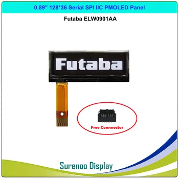 SPI IIC PMOLED OLED 디스플레이 모듈 패널, Futaba ELW0901AA EL483WC83609 UEL483, 0.89-0.9 인치 12836, 128x36, 11 핀, 11P, LD7032 직렬