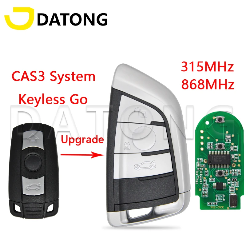 Datong World Remote Control Car Key For BMW 3 5 6 Series X5 X6 CAS3 System ID46 315 868MHz PCF7945AC Upgrade Keyless Entry Card