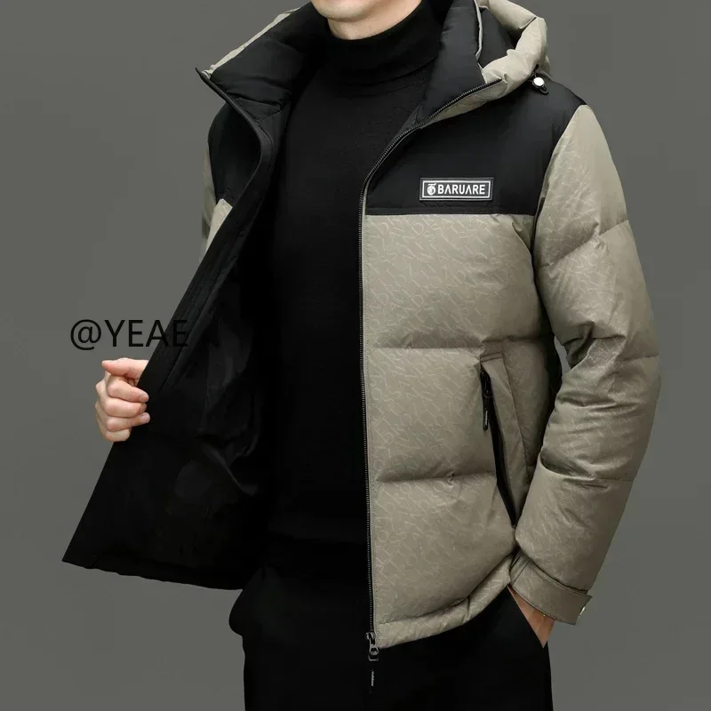 Hooded Short Down Jacket Men's Padded Designer Clothes 2025 Winter Coat Duck Padding Casual Man Sack