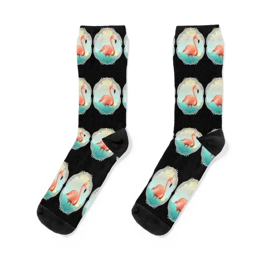 

Sunset Flamingo Socks Running anti slip football shoes Socks Women's Men's