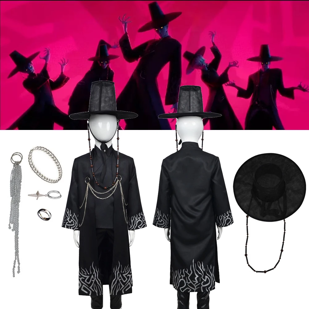 

Kids Boys Saja Boys Cosplay Black Costume Outfits Hat Accessories Suit Demon Hunter of KPop Disguise Halloween Carnival Party