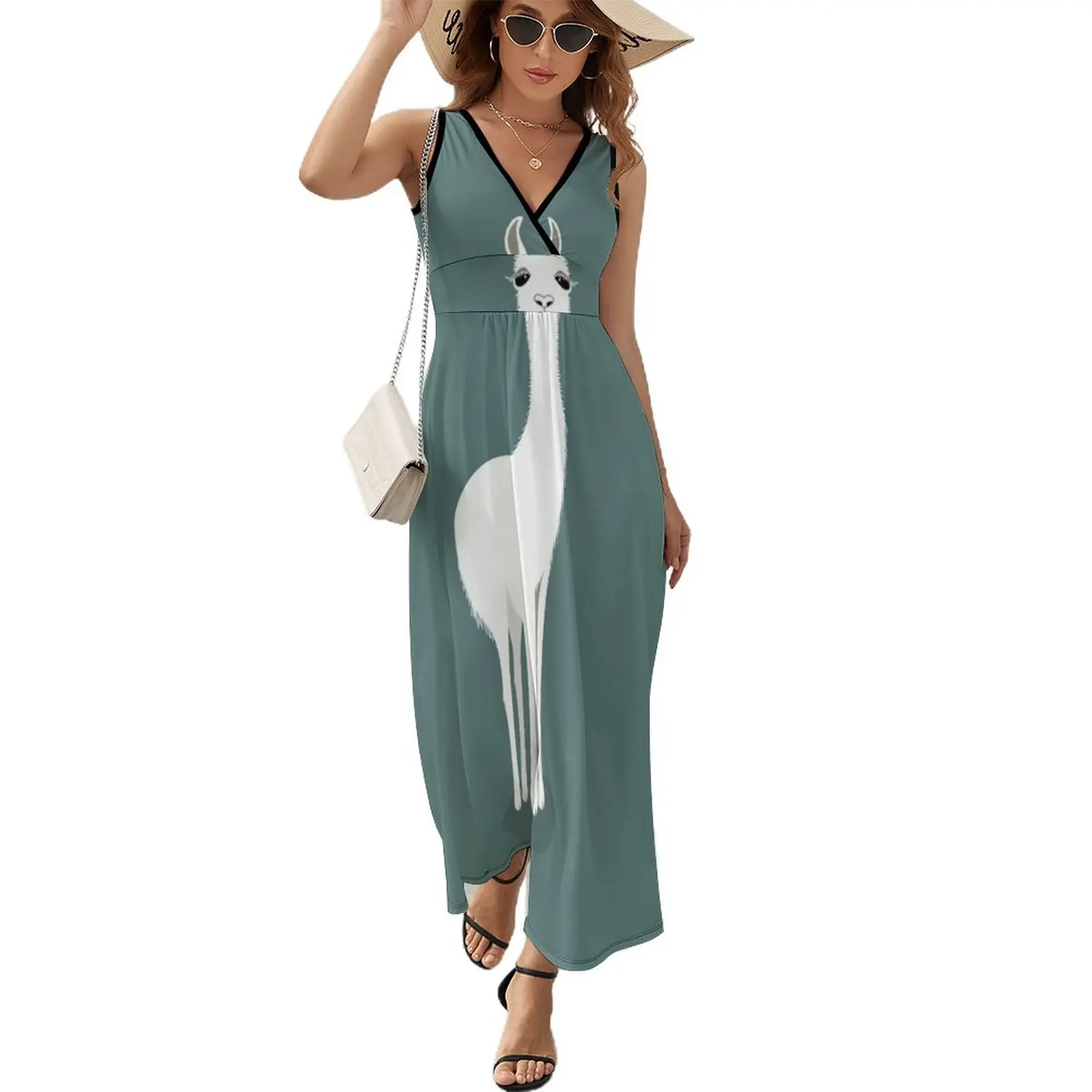 

STANDING LLAMA #7 Sleeveless Dress Woman dresses beach outfits for women Female dress african dresses for woman