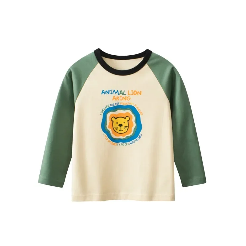 

Children's Clothing Cartoon Letter Boys Long-sleeved T-shirt 2025 Spring and Autumn New Kids Bottoming Shirt Baby Clothes