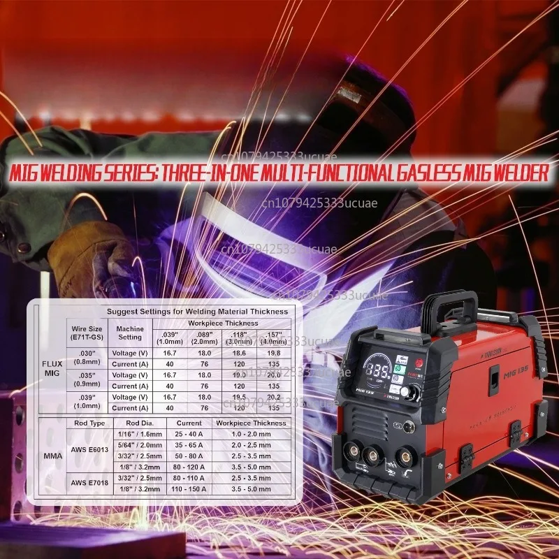 One machine three-purpose portable industrial welding machine, gas shielded welding, argon arc welding, manual welding, MIG-135