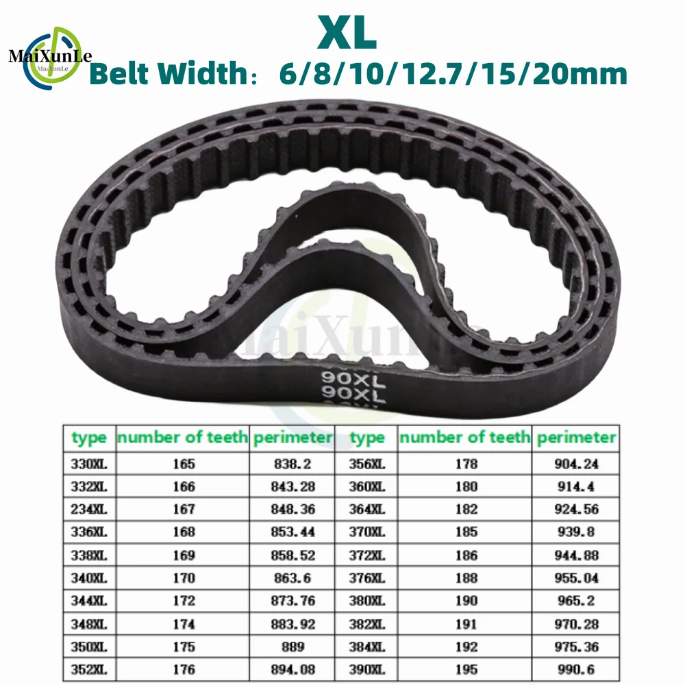 

XL Timing Belt 330XL/332XL/334XL/336XL/338XL/340XL/344XL/348XL/350XL/352XL~390XL Rubber Drive Belt Width 6/8/10/12.7/15/20mm