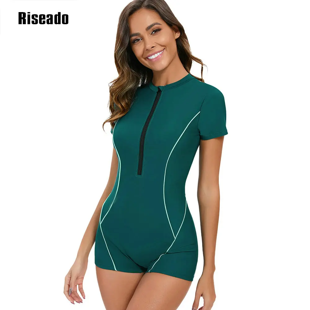 Sports Swimwear 2024 Riseado One-pieces Swimsuits Women Swimming Suit Shorts Bathing Suits Summer Short Sleeve Bathing Suits