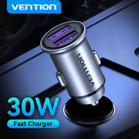 Vention Car Charger Fast Charging For iPhone Xiaomi Huawei Samsung Phone Charger Quick Charge SCP QC4.0 QC3.0 USB Type C PD