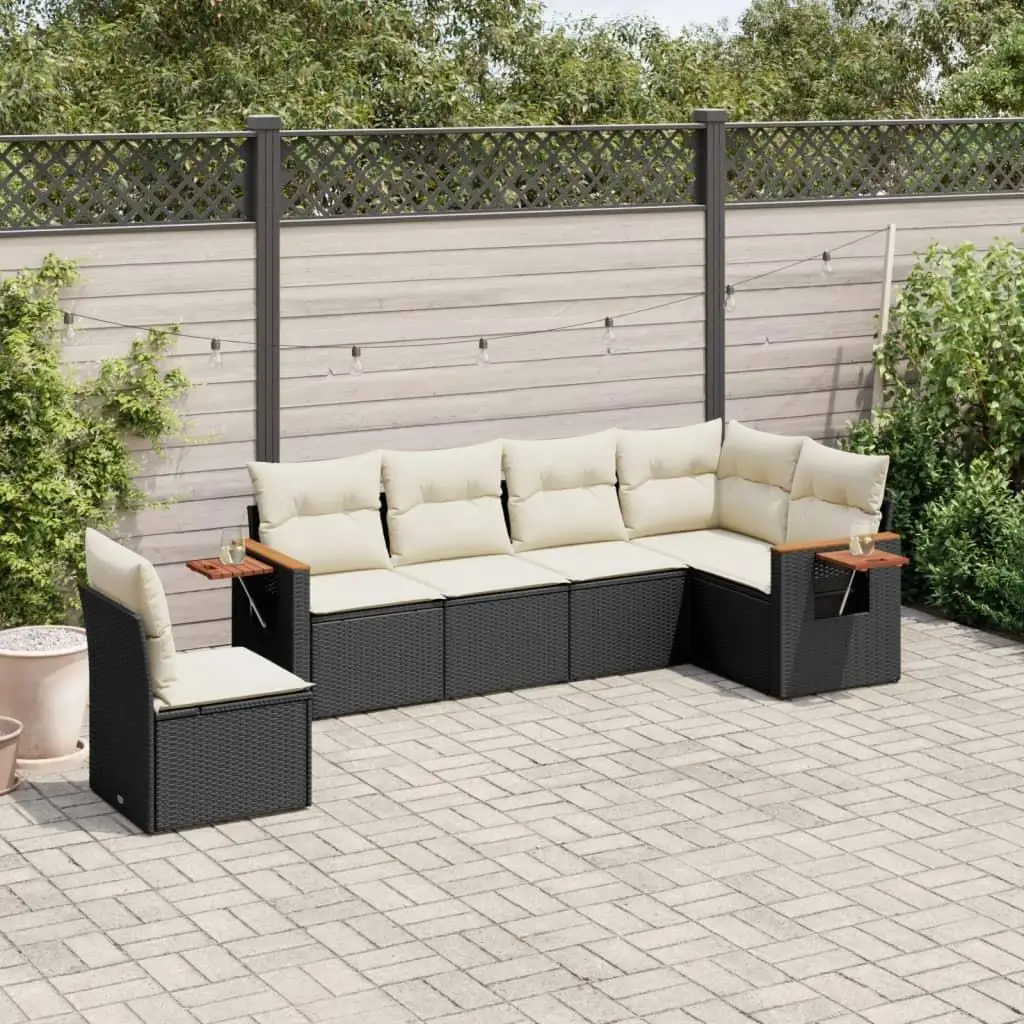 

Black Cream White Outdoor Sofa Set Comfortable Seating Space Saving Design Easy Assembly Weather Resistant Stylish Furniture