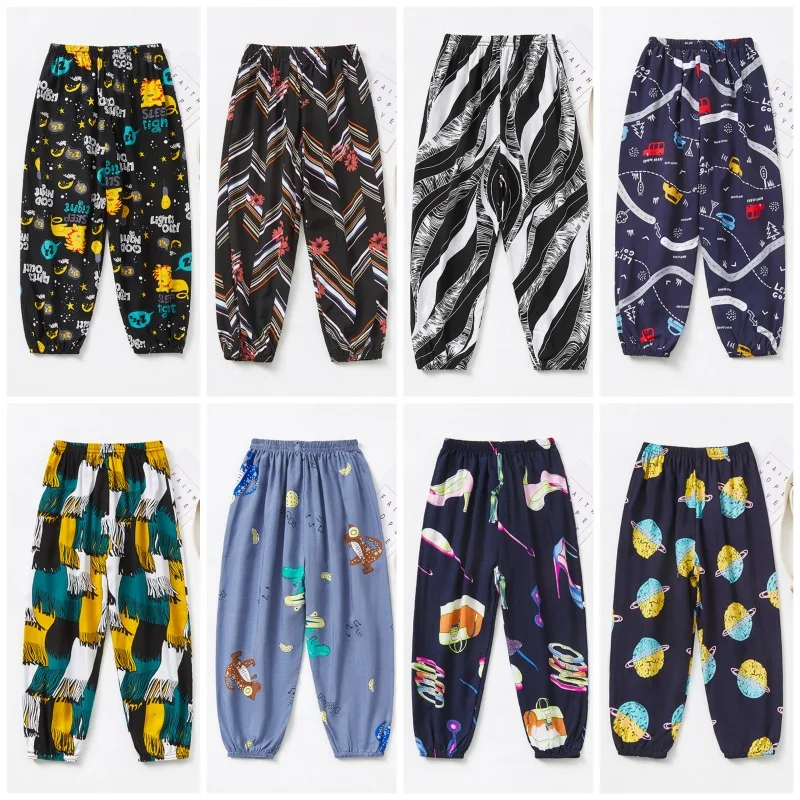 【Lf. Kids Lantaarnbroek Katoen 90-150Cm Jongens Meisjes Anti-Mug Broek Kinderen Casual Lange Losse Broek Voor De Lente Zomer