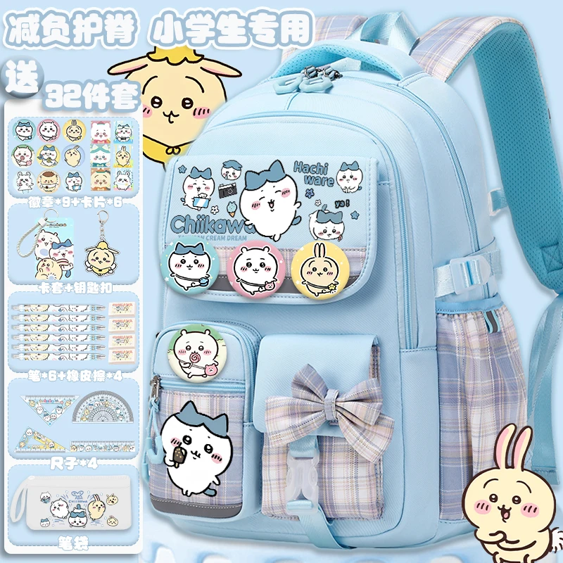 

Line puppy schoolgirl Schoolbag schoolgirl 2024 new cartoon printed back for grades 1-6 high-capacity children backpack