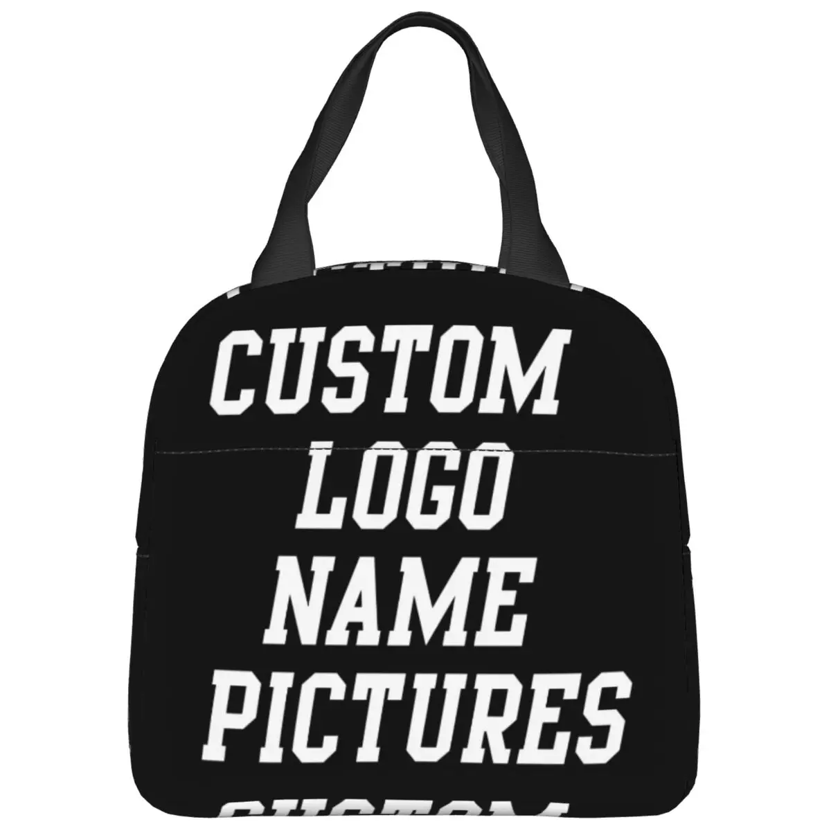 Personalized Photo Picture Customized Lunch Box Merch Portable Insulated Canvas Cooler Custom Logo Text Name Thermal Lunch Box