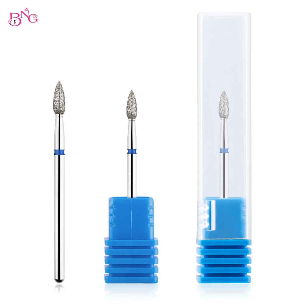 BNG Cone Diamond Nail Drill Bits Russian Cuticle Bit Electric Manicure Drill Rotary Burr Nails Accessories Tools