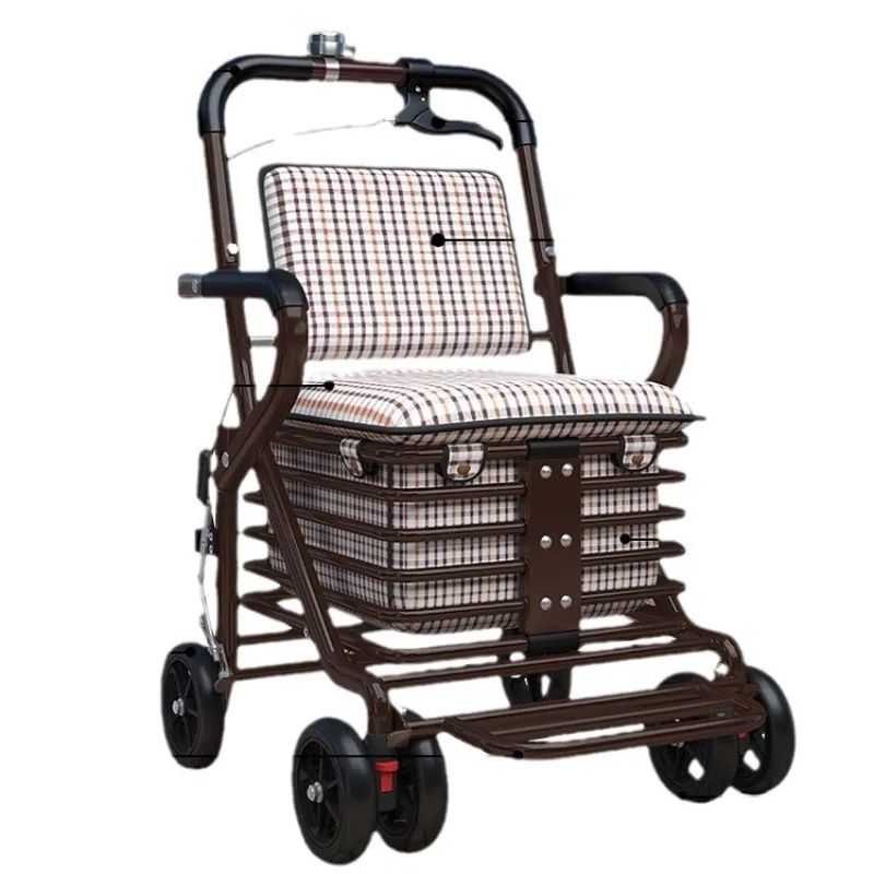 

The old man's trolley can be sat and pushed, and the old man's portable folding power four-wheeled trolley can be pushed.