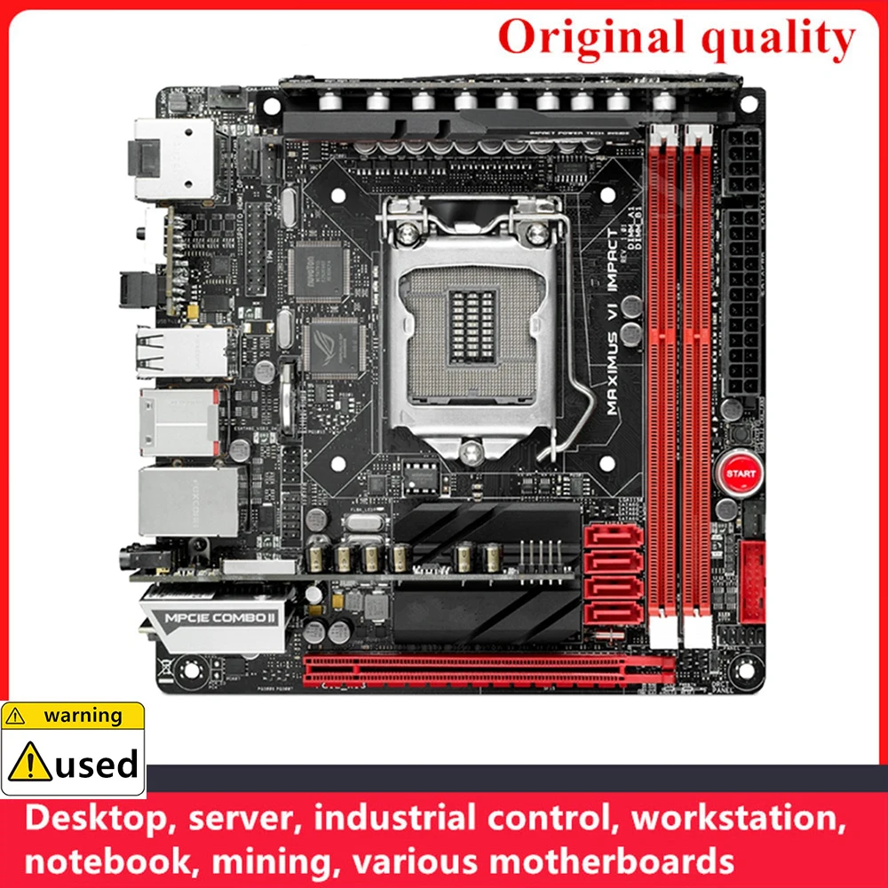 Carte mère Overclocking Desktop, Maximus VI Impact M6i MINI ITX, LGA 1150, DDR3, 16 Go, Intel Z87, SATA III, USB 3.0