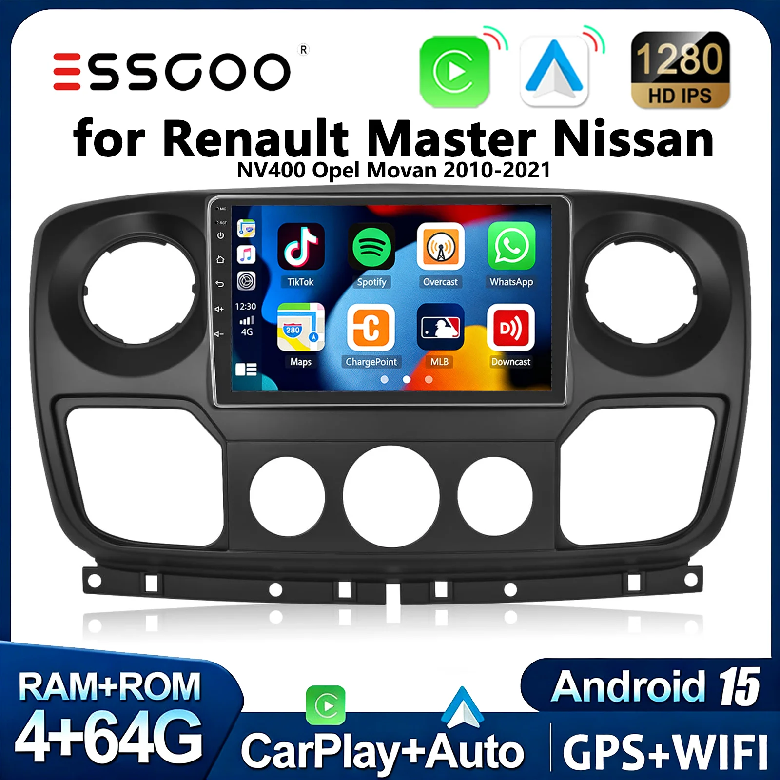 MOPECT Android Auto Radio für Renault Master 3 III Nissan NV400 Opel Movano Wireless Carplay Auto Multimedia GPS 2din Autoradio