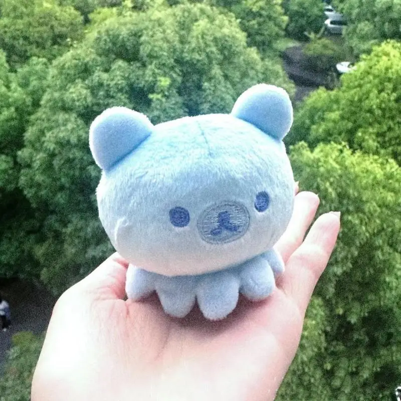 日本のリラックマオーシャンシリーズかわいいぬいぐるみぶら下げ装飾タコ悪魔魚バックパックペンダントギフトホリデープレゼント