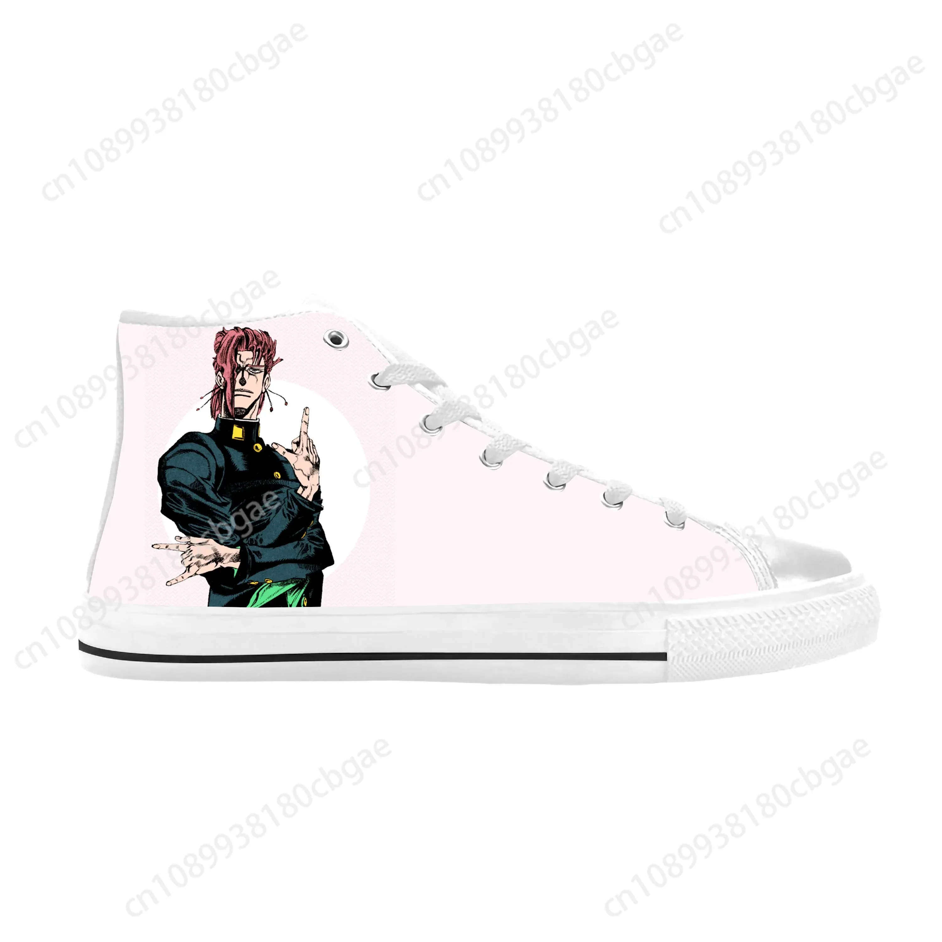 Anime Jojo Bizarre Adventure Kakyoin Noriaki Cool Casual Cloth Shoes High Top Comfortable Breathable 3D Print Men Women Sneakers