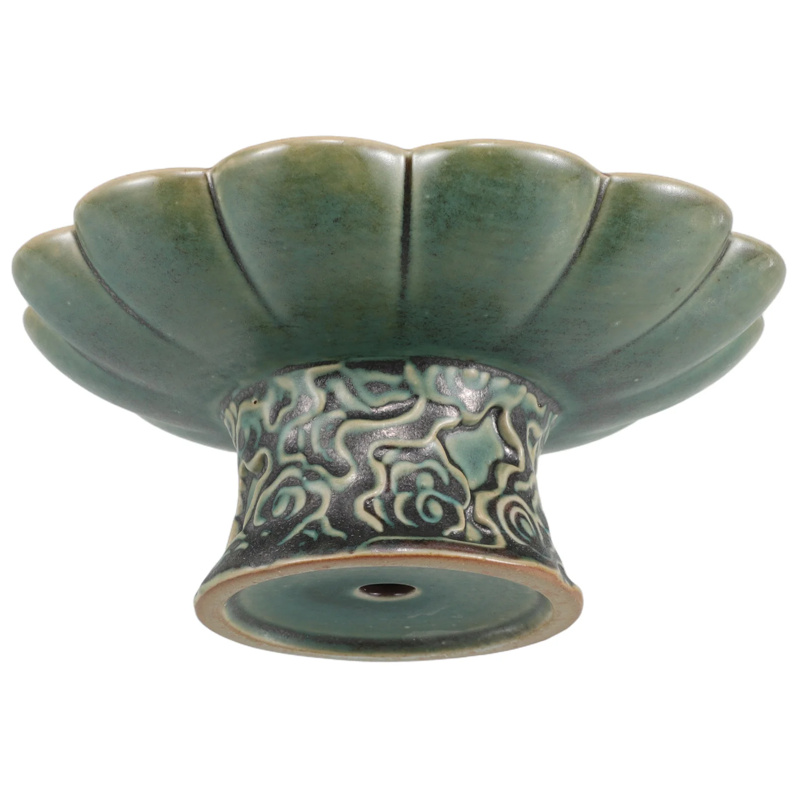 

Footed Ceramic Bowl Vintage Decorative Bowl for Entryway Table Key Dish Snack Fruit Plate Home Decor Centerpiece Serving Tray