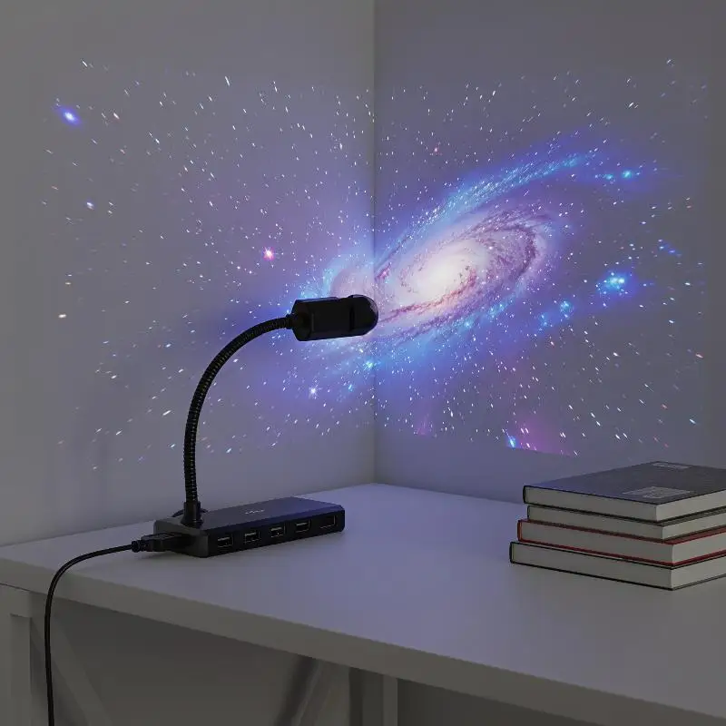 NEW 1Set Romantic Rotatable Galaxy Star Projector Portable USB LED Night Light Sleep Atmosphere Lamp Home Wedding Party Decor
