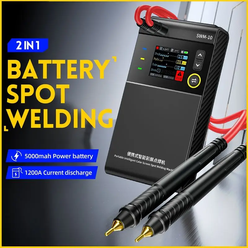 PZHI- SWM-10 Portable Battery Spot Welder Battery Spot Welder 18650 Battery Pack Welding Tool 5000Mah Weldable 0.25Mm