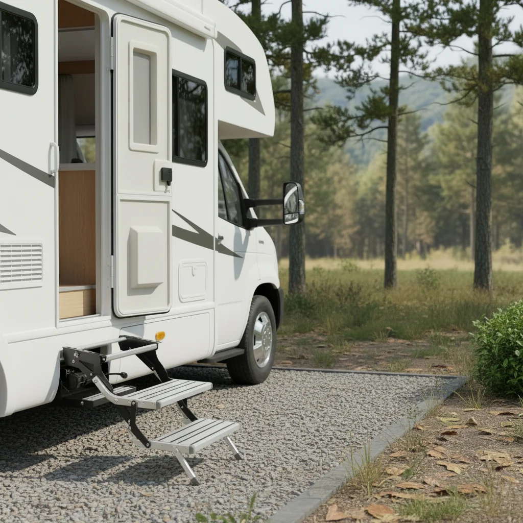 

Ручная и электрическая телескопическая складная лестница-ступенька из алюминиевого сплава для входа в автодом, подходит для кемпера