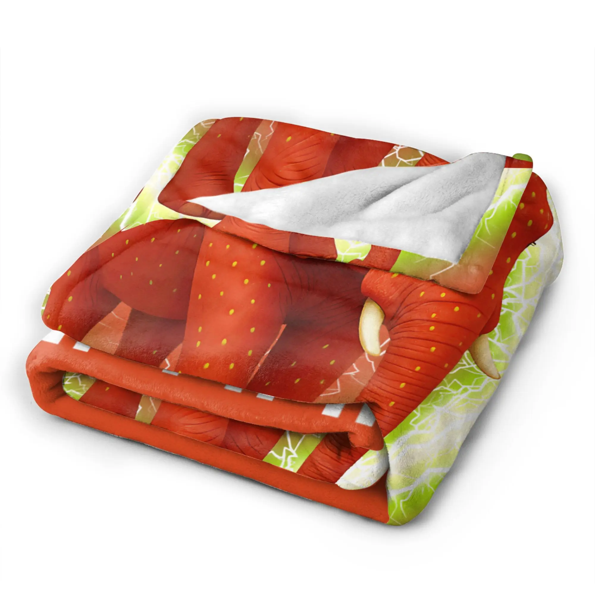 Strawberry Elephant Italian Brainrot Meme Blanket Super Warm  Throw Blanket Spring Decorative Couch Chair Comfortable Bedspread