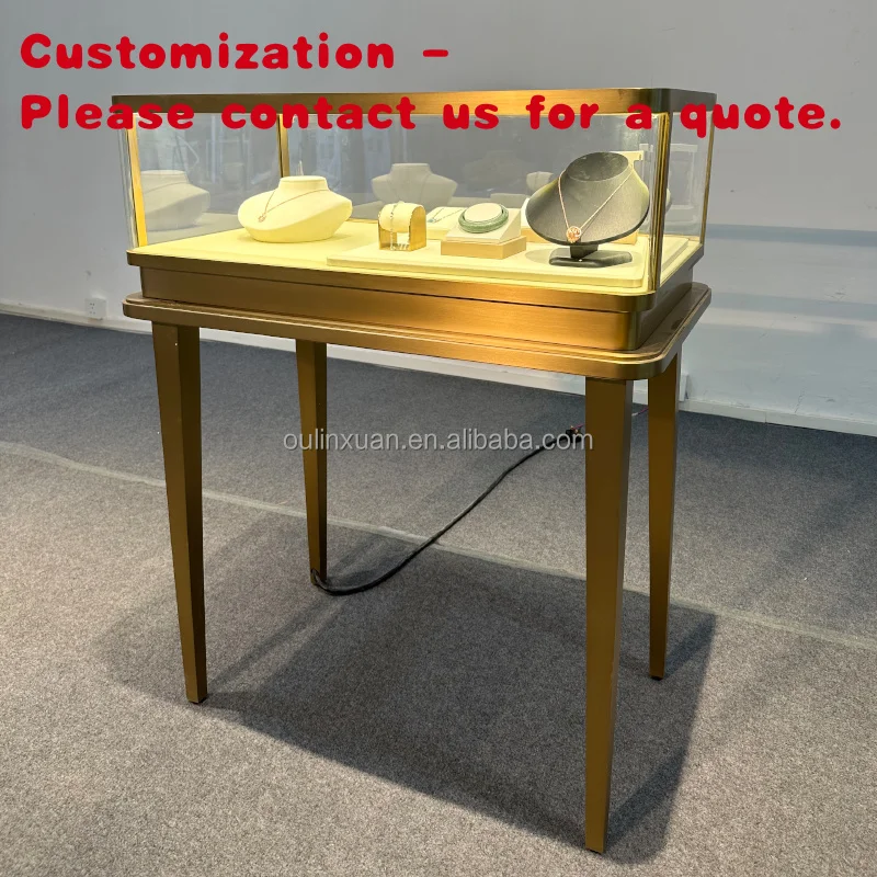 

Изготовленный на заказ. Счетчик для ювелирных изделий из нержавеющей стали. Квадратный шкаф из закаленного стекла со светодиодной подсветкой. Выставка музея. Роскошный торговый центр.