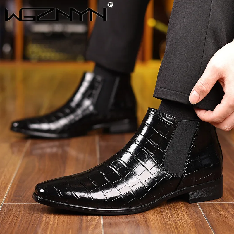 NEW SIZE 39~48 Men Chelsea Boots Brand Retro Formal Shoes Comfortable Leather Ankle Boots Men 2025 Fashion Mens cowboy Boots