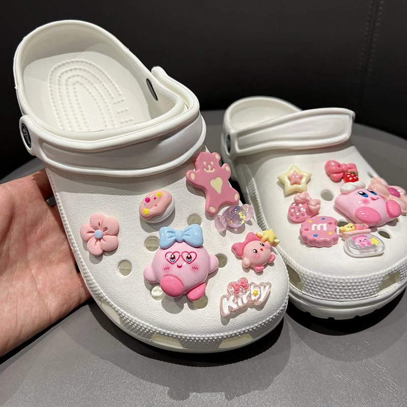 MINISO Kawii Kirby Shoe Charms Set Lovely Candy Flower Decoration Accessories for Shoes - Adorable Gift Idea for Girls Women