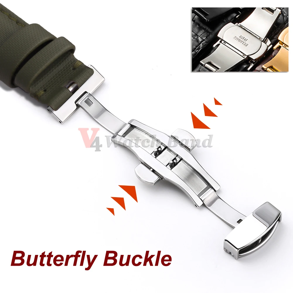 20mm 22mm Tropic Sailcloth Nylon Watch Strap Sport Quick Release Wristband Waterproof Bracelet with Butterfly Buckle Accessories