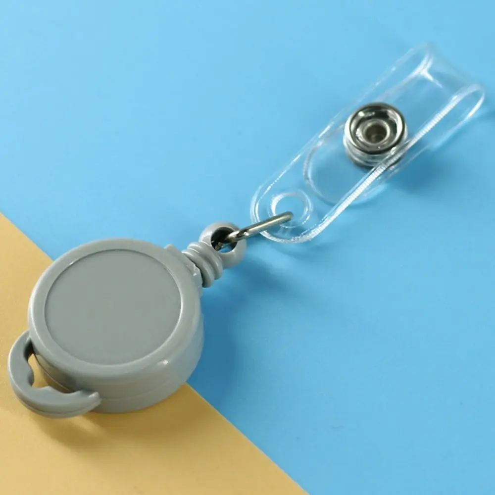 Anti-Lost Retractable Badge Reel Name Tag ID Lanyard ID Badge Holder Colorful Keyring Clips Easy To Pull Buckle School Supplies