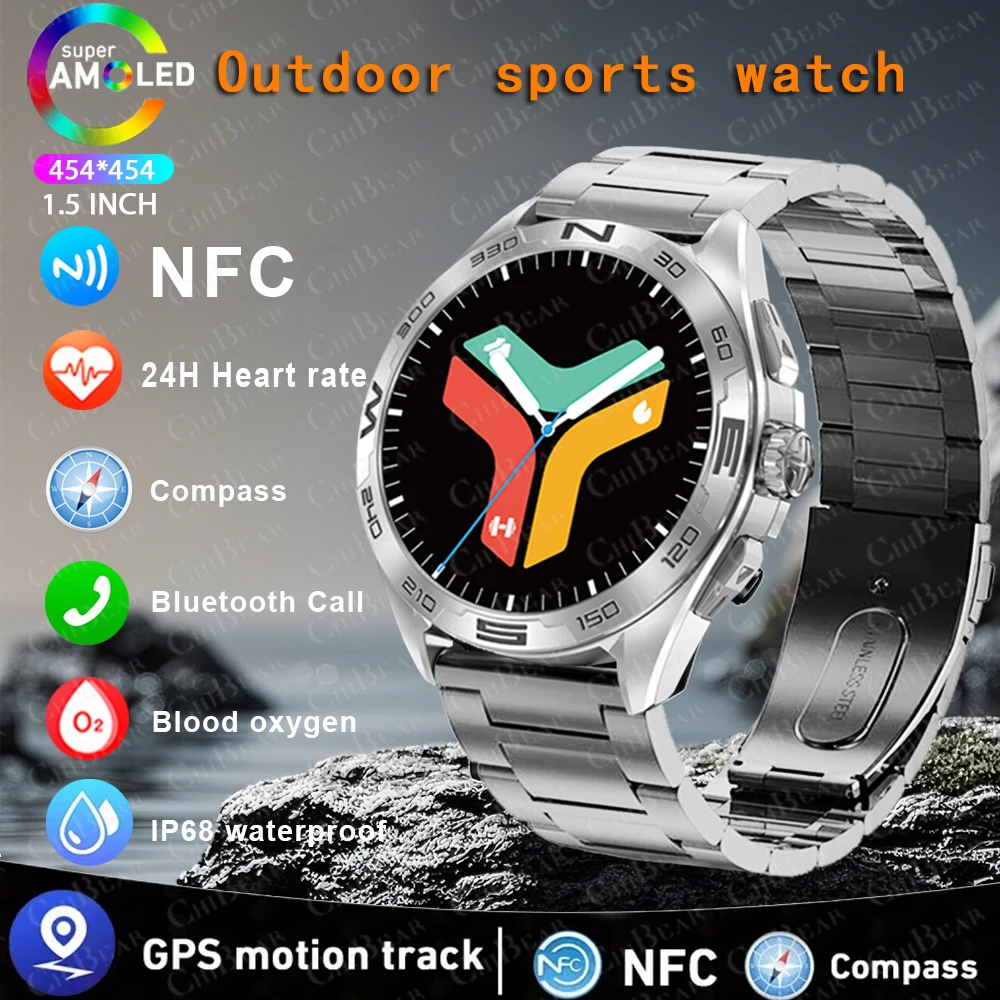 

Для Huawei GT4 Часы Смарт-часы для мужчин и женщин 1,43-дюймовый AMOLED-экран NFC Водонепроницаемые умные часы с Bluetooth-вызовом Фитнес 2025Новинка