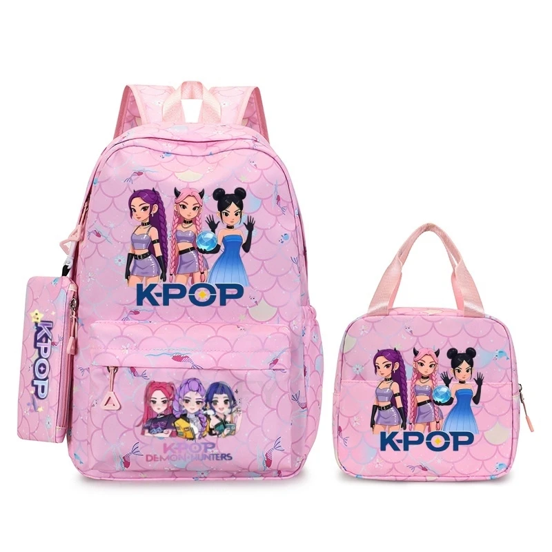 Sac à dos scolaire KPop Demon Hunters pour filles, adolescents, femmes et enfants, pour l'école primaire et secondaire