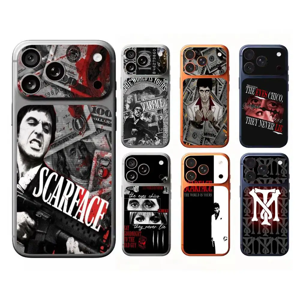 Classic S-Scarface Film Tony Protective Back Wrap Skin Decal Sticker for iPhone 17 Pro 17 Pro Max