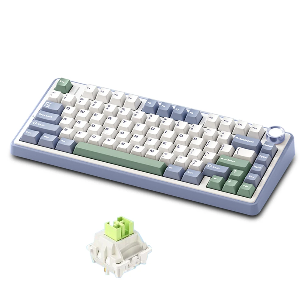 

Механическая клавиатура AULA F75, беспроводная прокладка, клавиатура с трехрежимным подключением, 99-клавишная игровая клавиатура с низкой задержкой